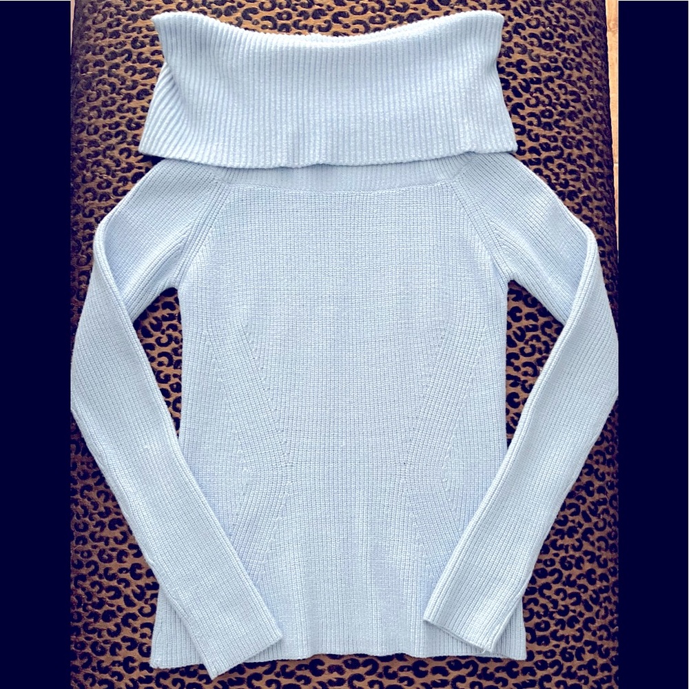 Sky blue cowl neck sweater
